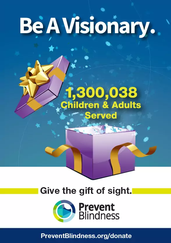"Give the gift of sight" month in December by Prevent Blindness